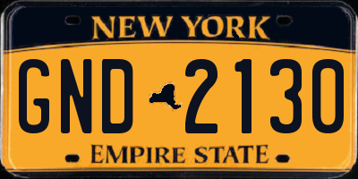 NY license plate GND2130