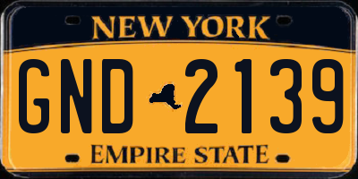 NY license plate GND2139