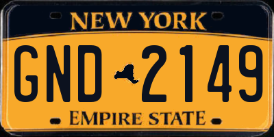 NY license plate GND2149