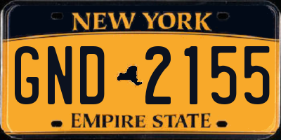 NY license plate GND2155