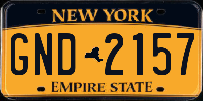 NY license plate GND2157