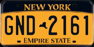 NY license plate GND2161