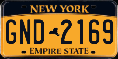 NY license plate GND2169