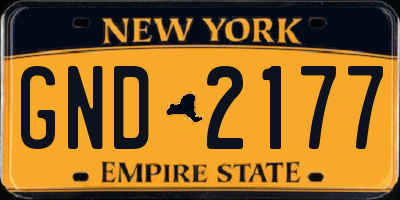 NY license plate GND2177