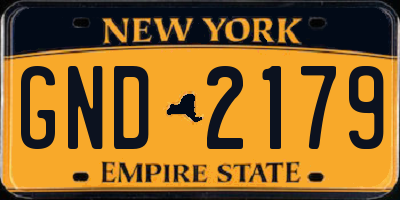 NY license plate GND2179