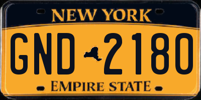 NY license plate GND2180