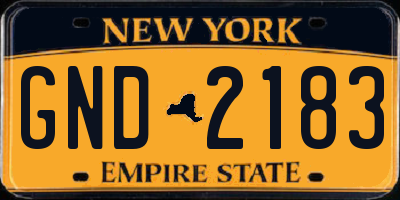 NY license plate GND2183
