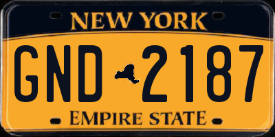 NY license plate GND2187