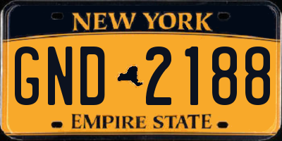 NY license plate GND2188