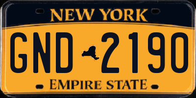 NY license plate GND2190