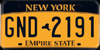 NY license plate GND2191