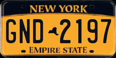 NY license plate GND2197