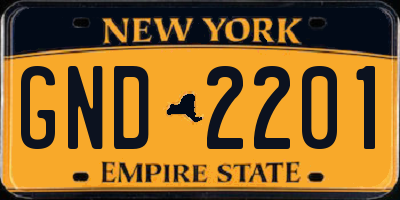NY license plate GND2201