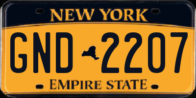 NY license plate GND2207
