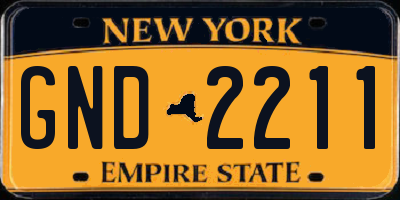 NY license plate GND2211