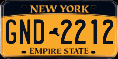 NY license plate GND2212
