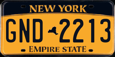 NY license plate GND2213
