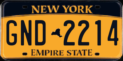 NY license plate GND2214