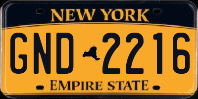 NY license plate GND2216