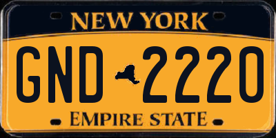 NY license plate GND2220
