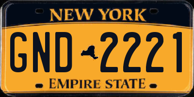 NY license plate GND2221