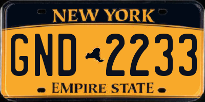 NY license plate GND2233
