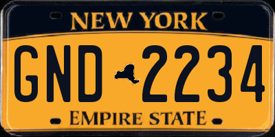NY license plate GND2234