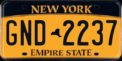 NY license plate GND2237