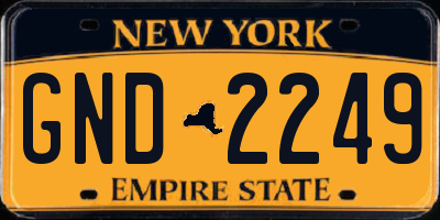 NY license plate GND2249