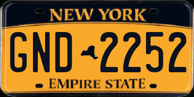 NY license plate GND2252