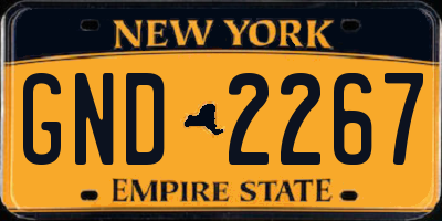NY license plate GND2267