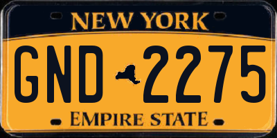 NY license plate GND2275