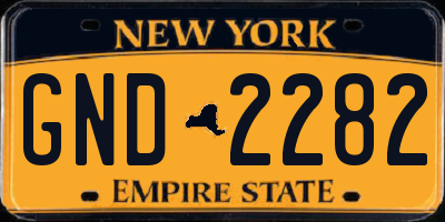 NY license plate GND2282