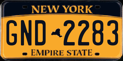NY license plate GND2283