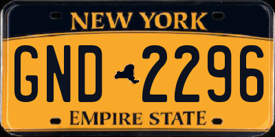 NY license plate GND2296
