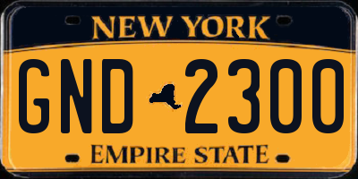NY license plate GND2300