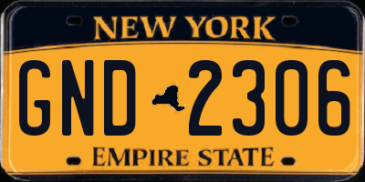 NY license plate GND2306