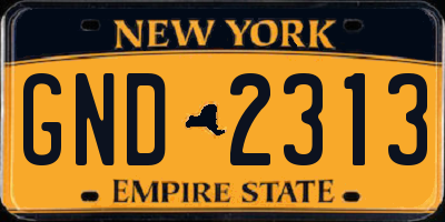 NY license plate GND2313