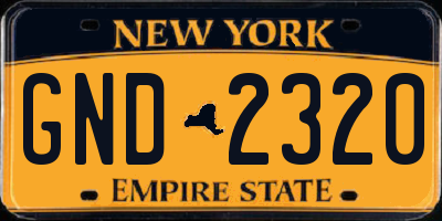 NY license plate GND2320