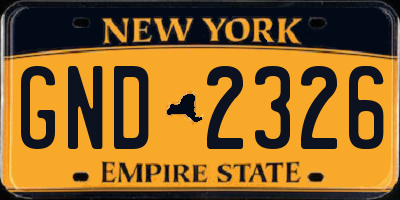 NY license plate GND2326