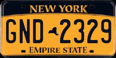 NY license plate GND2329