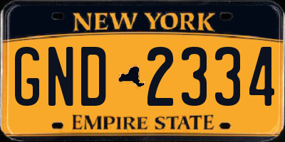 NY license plate GND2334