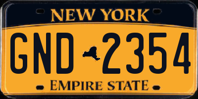 NY license plate GND2354
