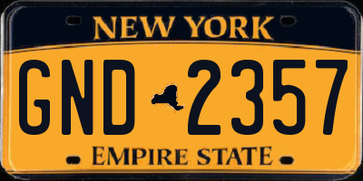 NY license plate GND2357
