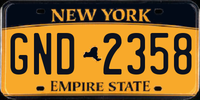 NY license plate GND2358