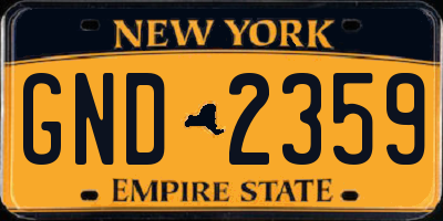 NY license plate GND2359