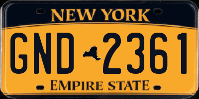 NY license plate GND2361