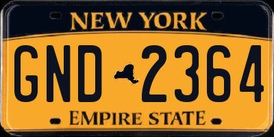 NY license plate GND2364