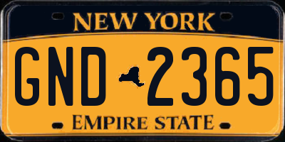 NY license plate GND2365