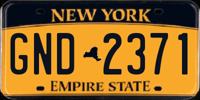 NY license plate GND2371